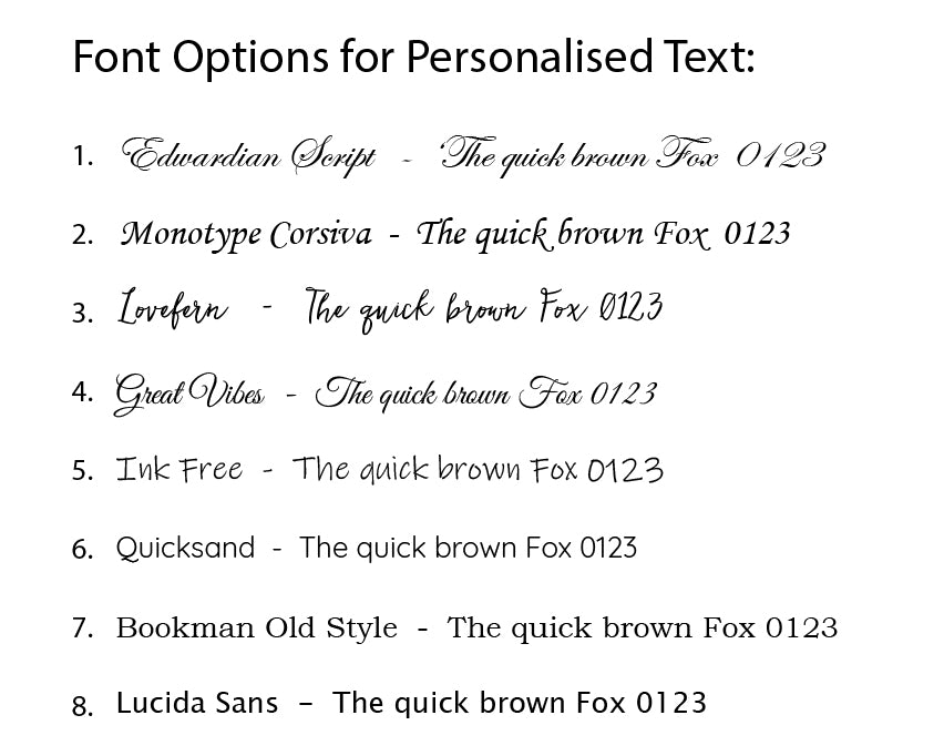 text choices printed blanks - small image size